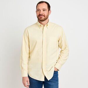 Brooks Brothers 346 Dress Shirt 17.5-35 Yellow Plaid 100% Cotton Classic XL